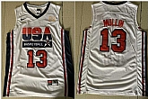 USA Basketball 1992 Dream Team 13 Chris Mullin White Jersey,baseball caps,new era cap wholesale,wholesale hats